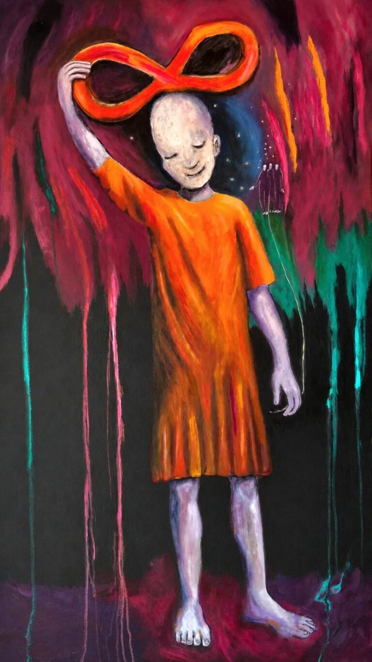 'Childhood Experience'  80 x 140 Olieverf op doek - €1500